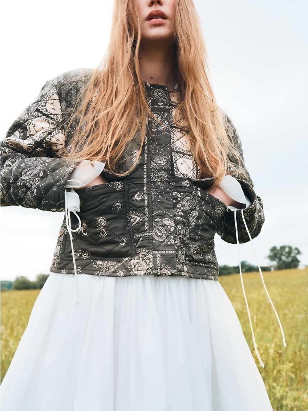 Quilted Bandana-Print Jacket